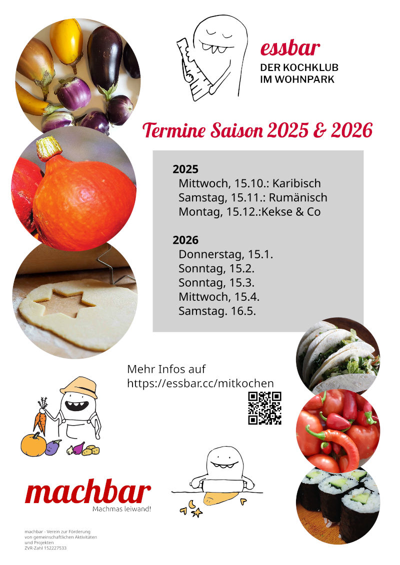 Das essbar-Plakat mit den Terminen für 2025 und 2026
